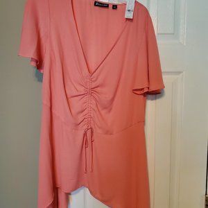7th and Avenue New York & Company Peach Blouse